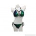 2 Piece Sexy Sequin Bikini Set Triangle Bikini Set Swimsuits Halter Neck Bandage Side Tie Rings Bikini Set Green B07B6LVV2K